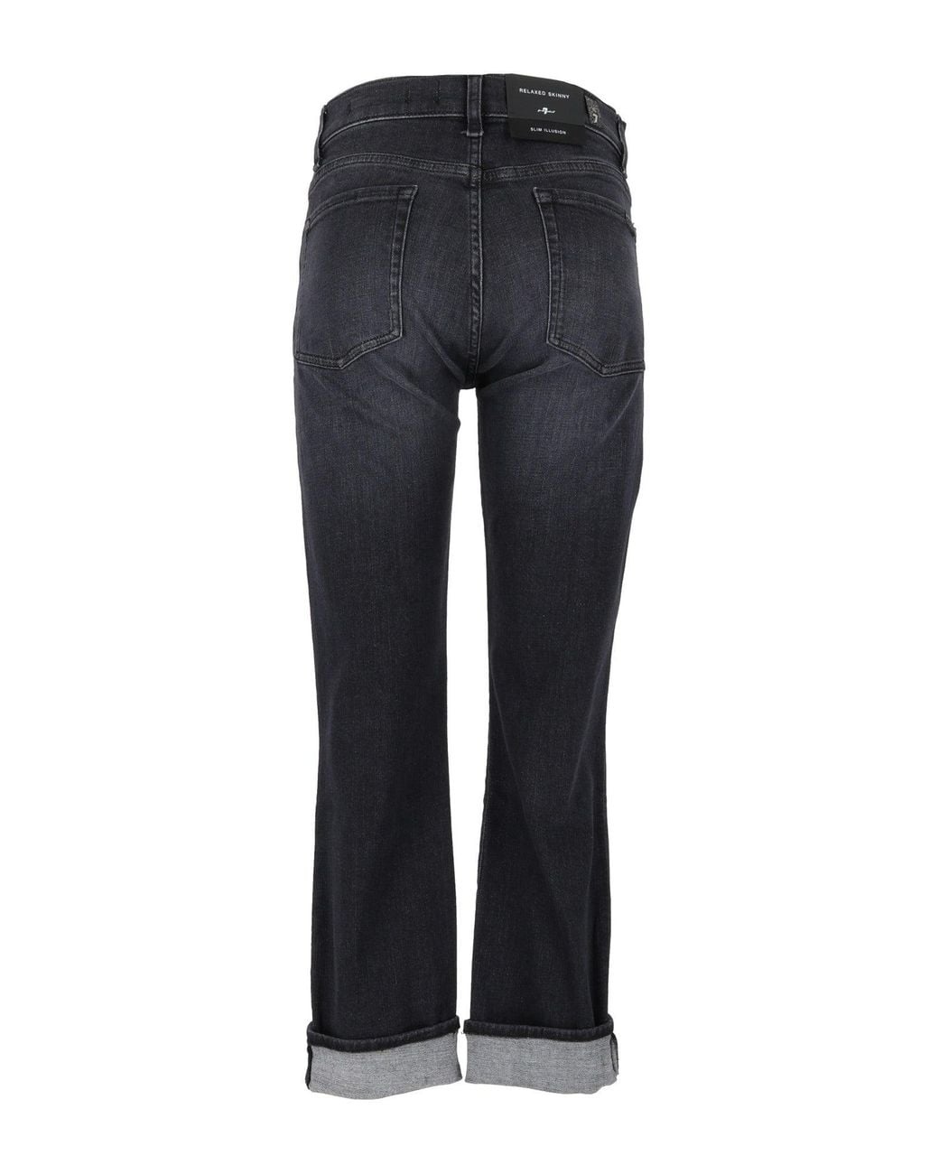 7 For All Mankind Blue Relaxed Skinny Carbon Storm