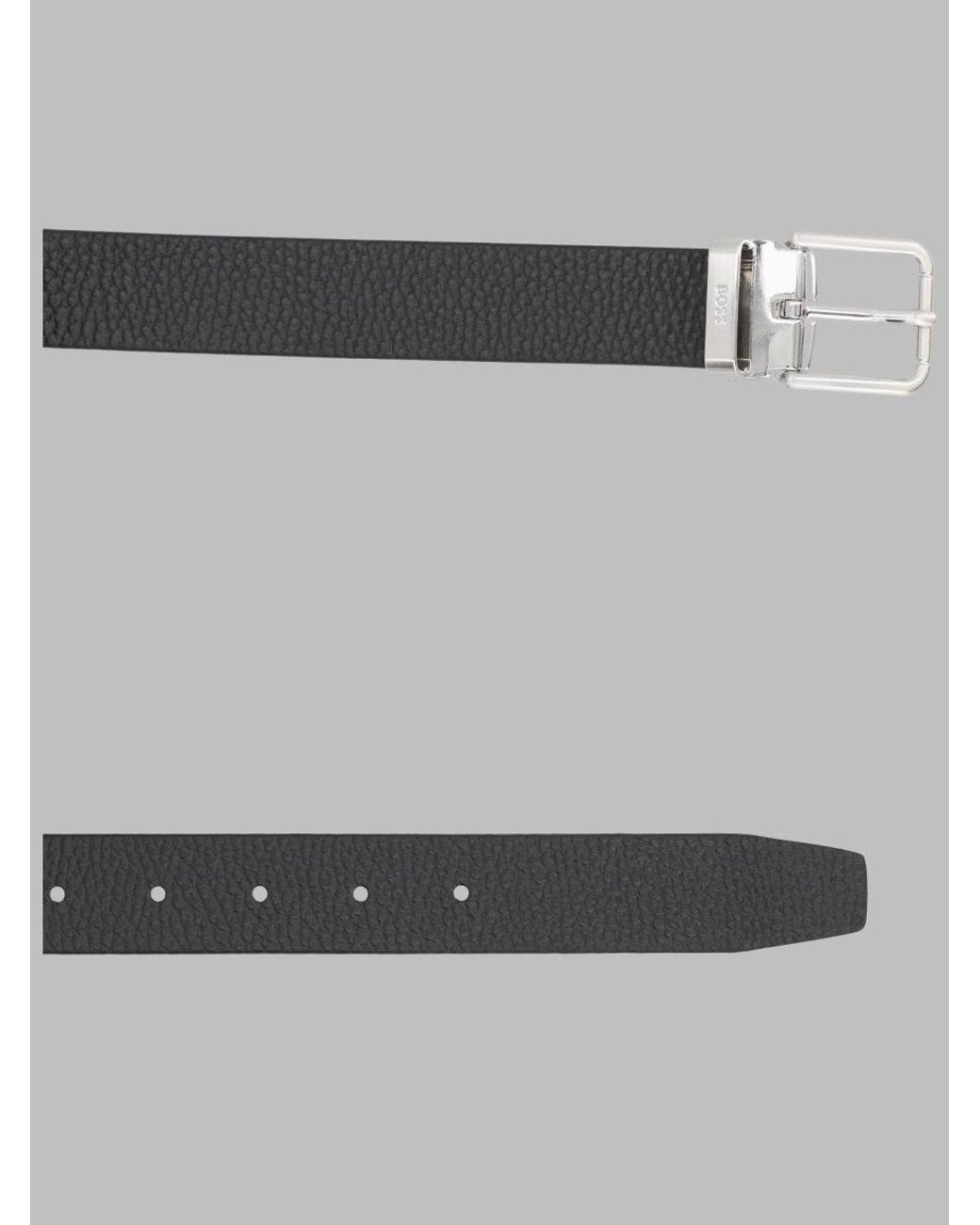 Boss Metallic Pebbled Leather Belt