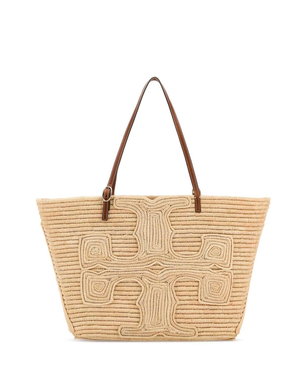 Tory Burch Natural Raffia Doum For Ella Shopping Bag
