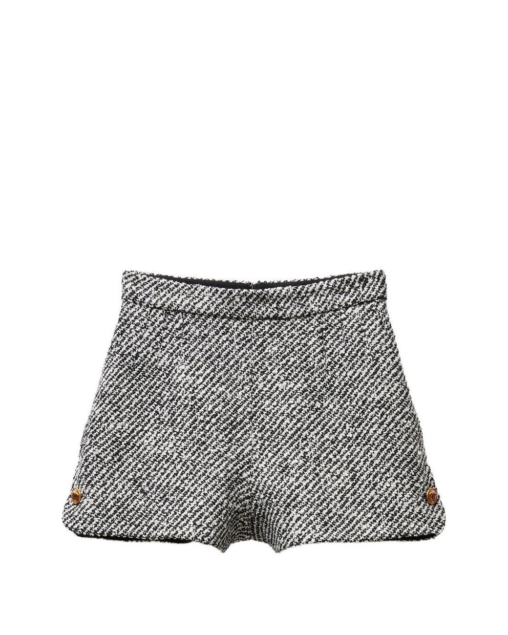 Versace Wollen Bouclé Shorts in het Gray