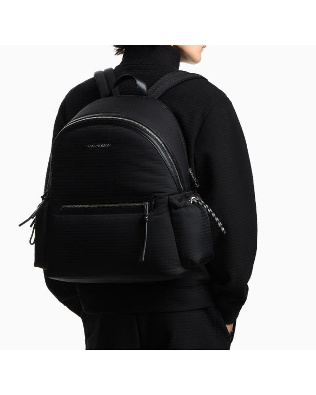 Emporio Armani Nylon-Rucksack mit Monogramm-Schriftzug in Blue für Herren