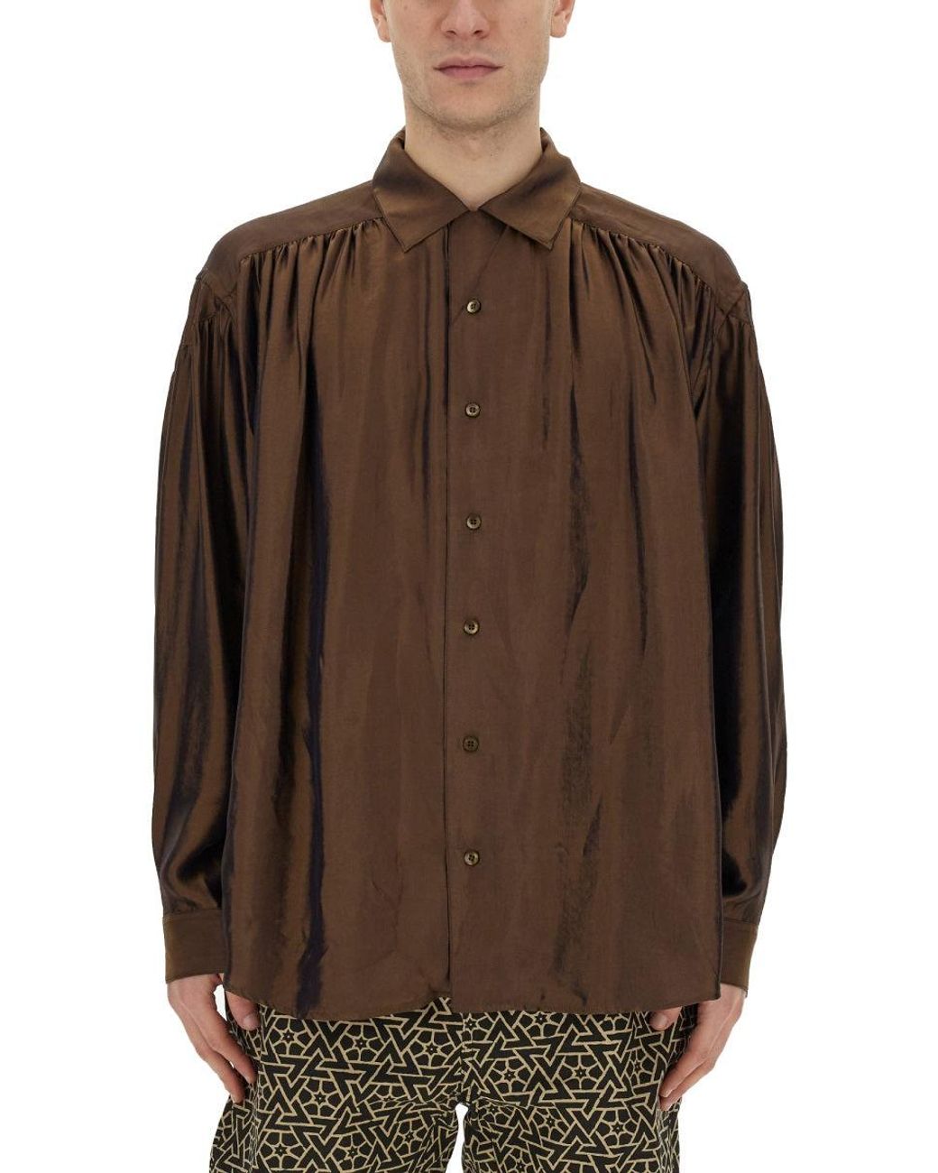 A.I.E. Brown Oversize Shirt for men