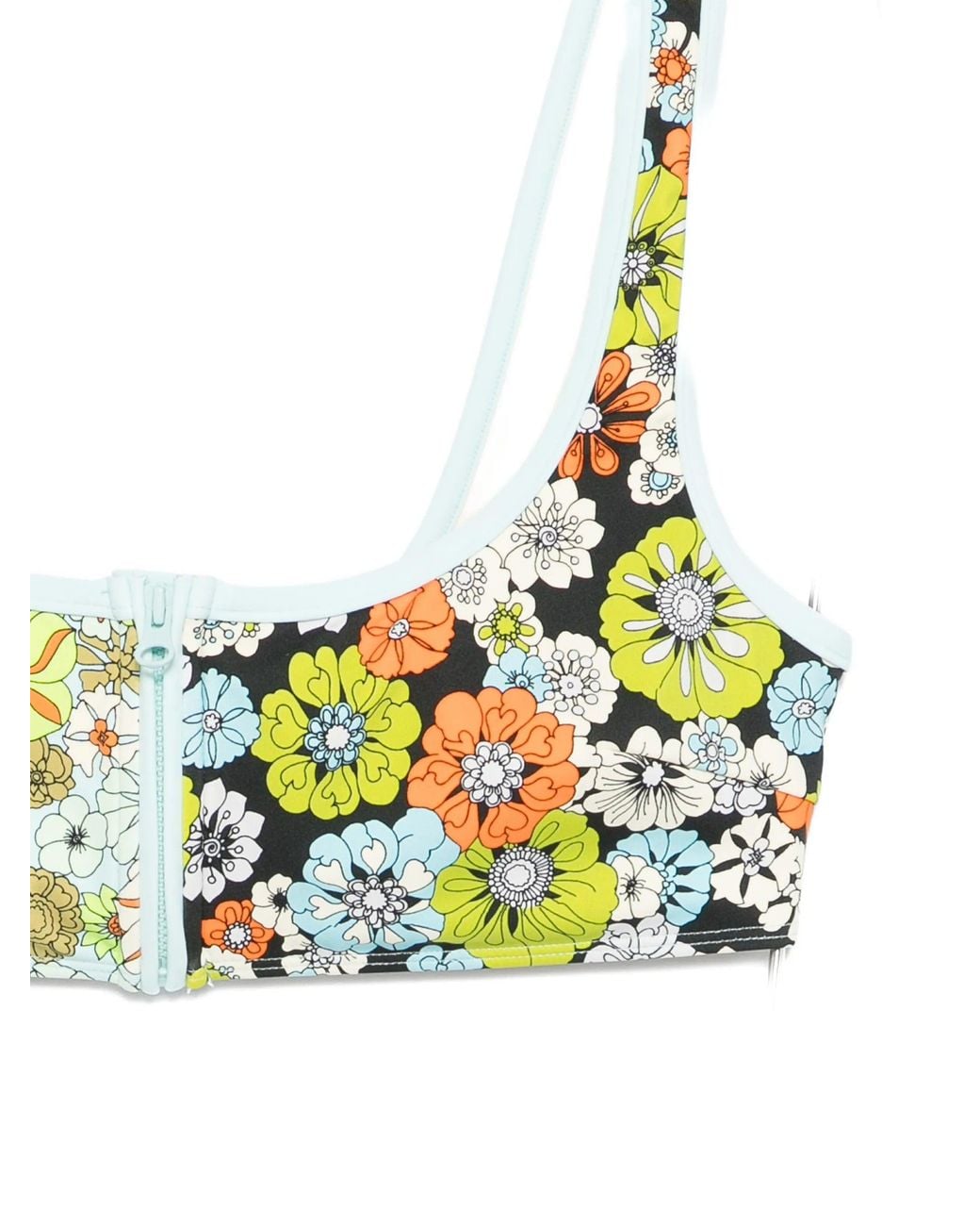 ALÉMAIS Metallic Blossom Zip Scoop Top