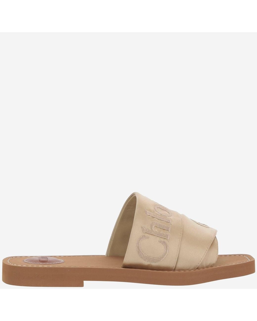 Chloé Natural Woody Flat Sandals