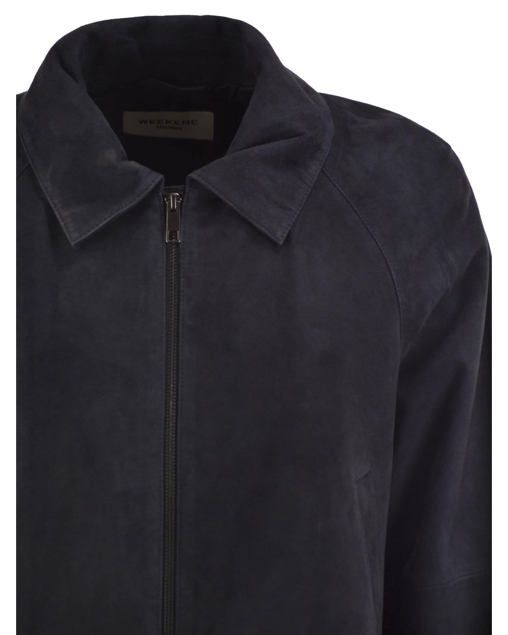 Weekend by Maxmara Blue Wkdzuppa Suede Goatskin Jacket