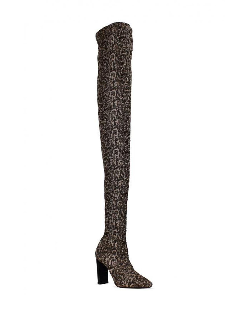 Saint Laurent Black Moon Thigh-High Boots