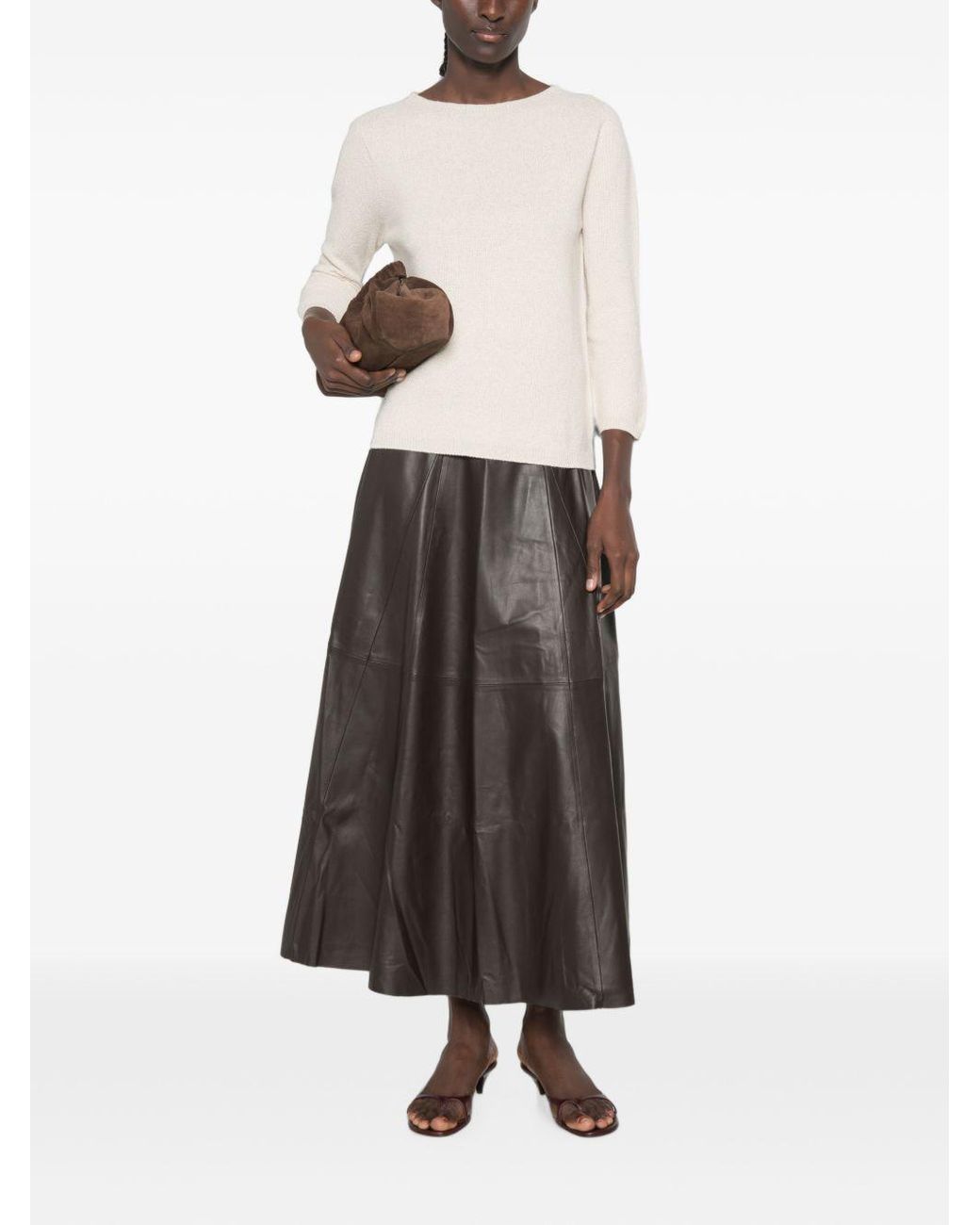 Fabiana Filippi Natural Wool Blend Crewneck Sweater