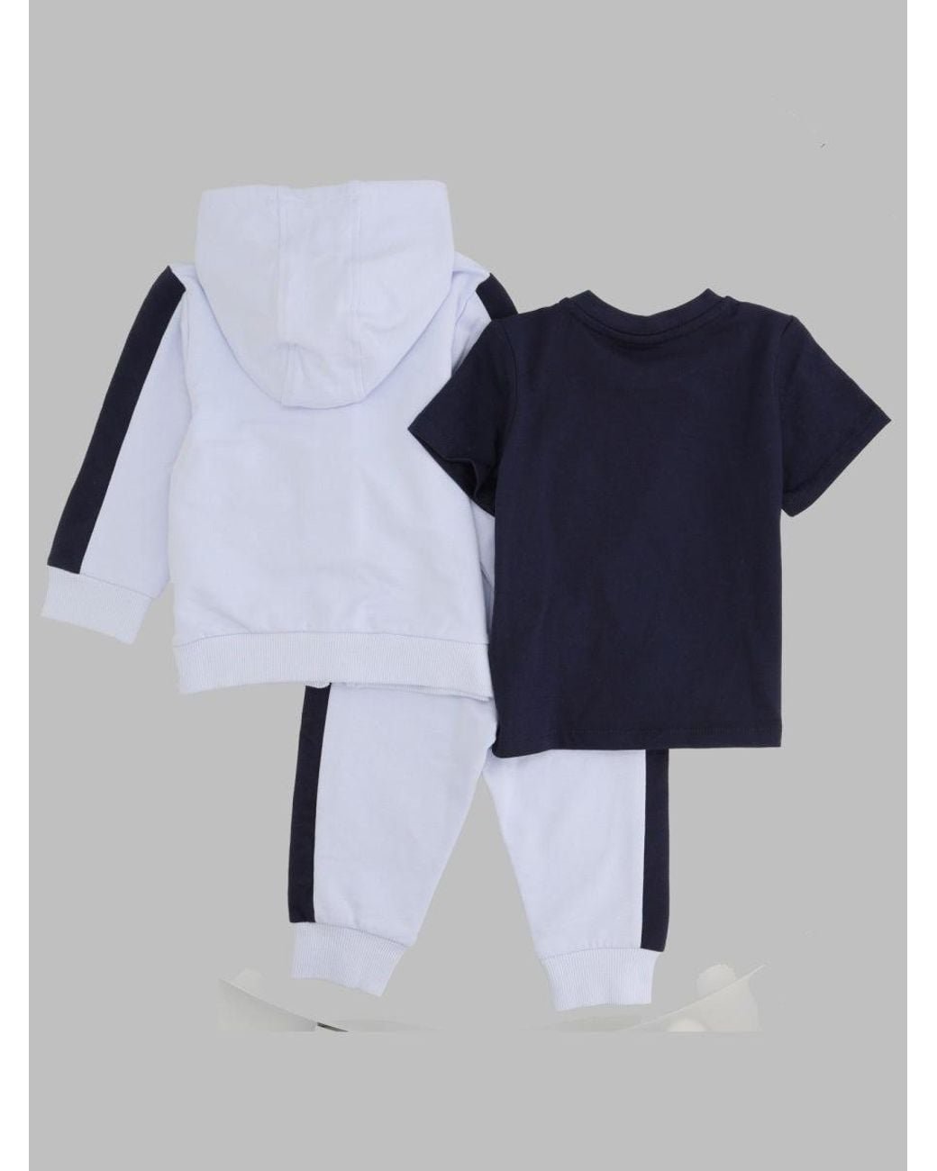 Boss Blue Baby Boys Cotton Zip-Up Lounge Set With T-Shirt