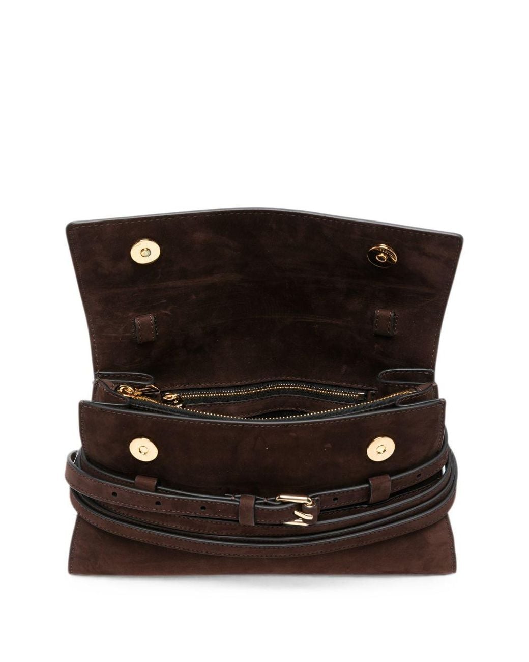 Moschino Brown Tie Me Leather Handbag