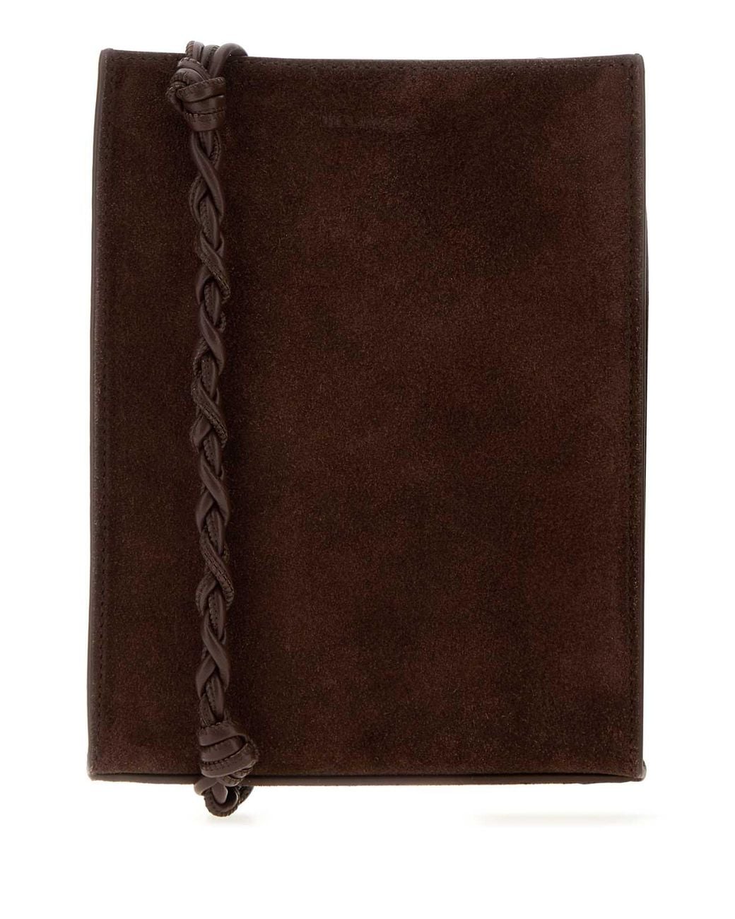 Jil Sander Brown Suede Small Tangle Shoulder Bag