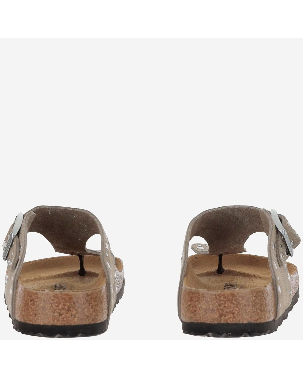 Birkenstock Brown Gizeh Rivet Suede Leather Sandals