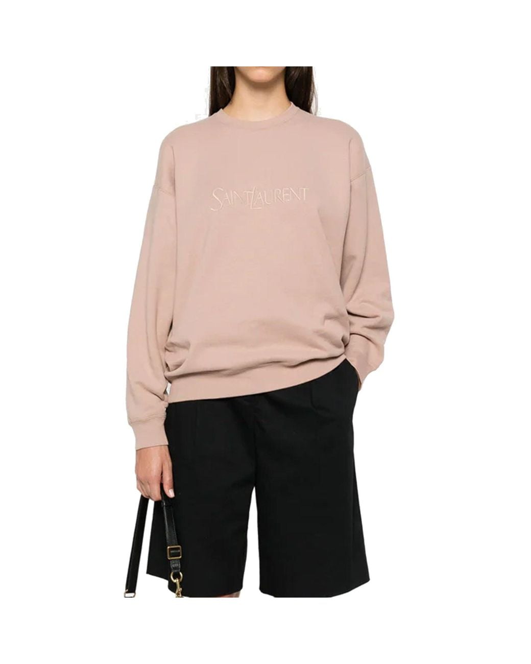 Saint Laurent Pink Classic Cotton Sweatshirt For