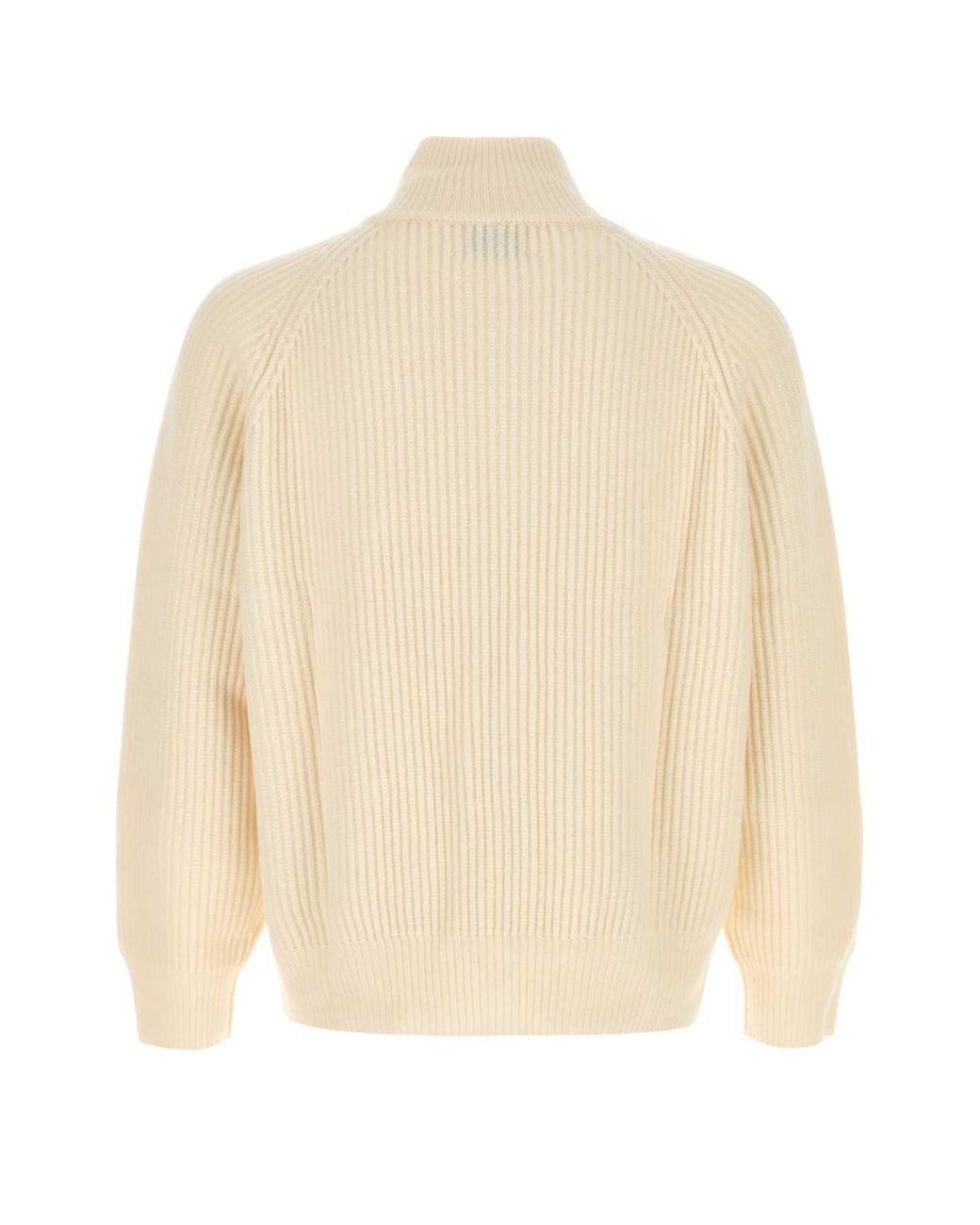 LeKasha Natural Ivory Cashmere Lette Sweater for men