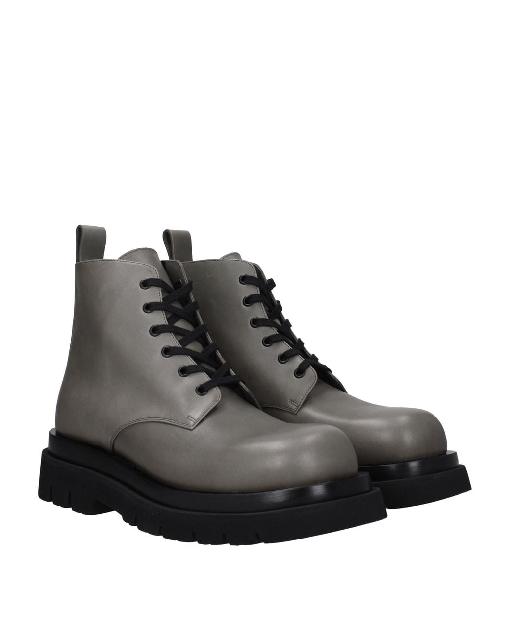 Bottega Veneta Gray Stivaletti Uomo Pelle Grigio/Asfalto for men