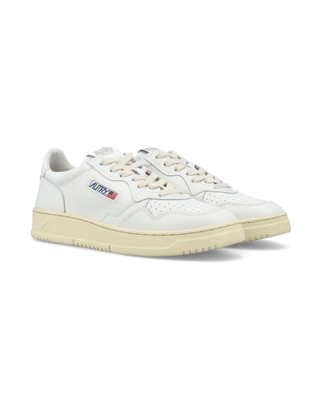 Autry White Medalist Leopard Sneakers