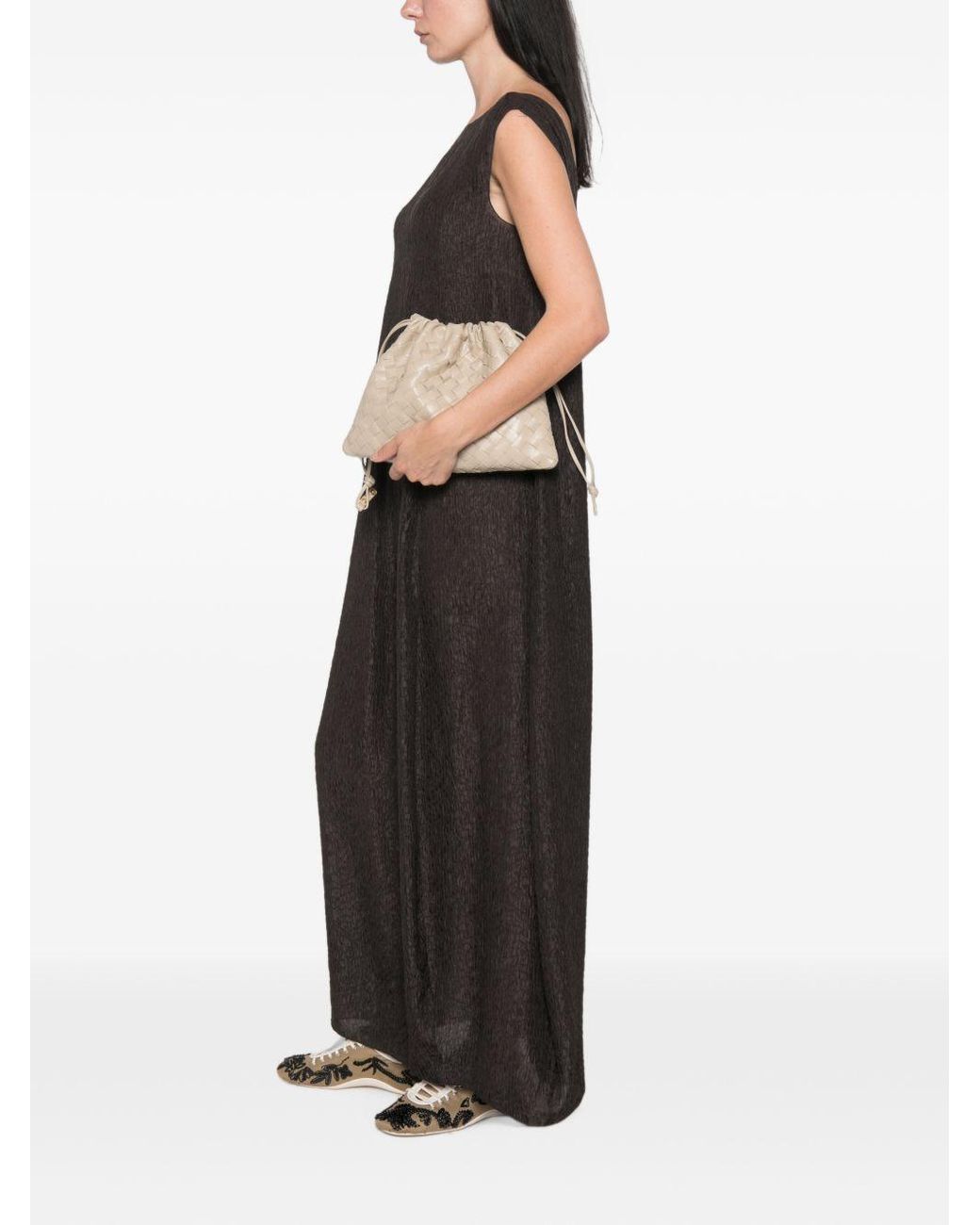Cortana Black Anhelo Silk Long Dress