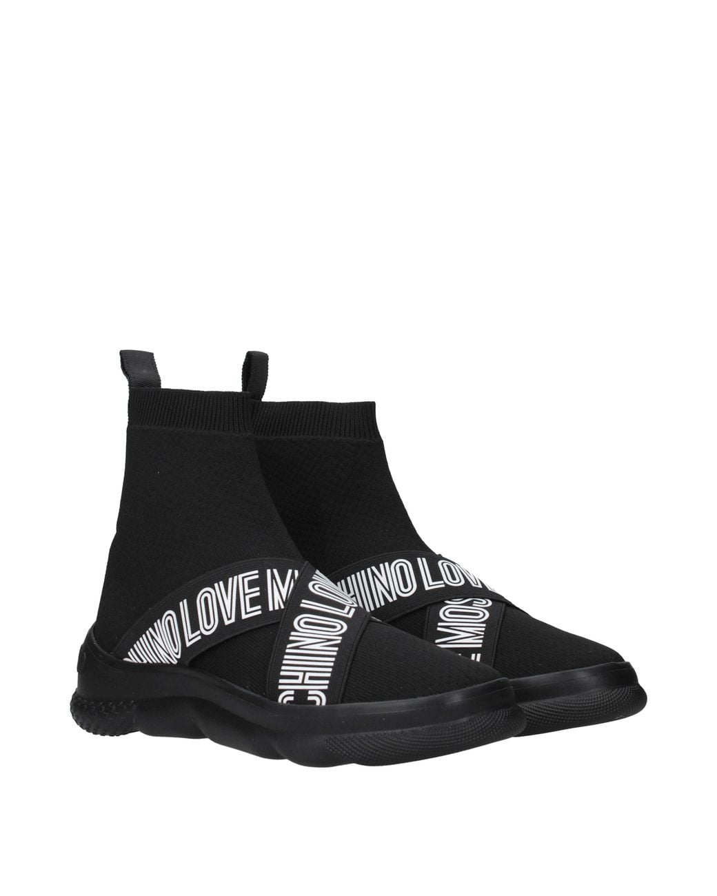 Love Moschino Black Sneakers Donna Tessuto Nero/Nero