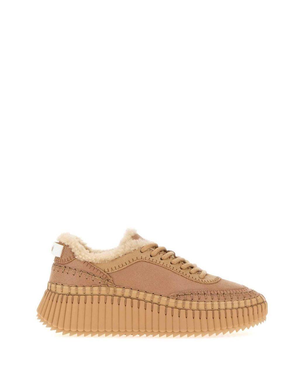 Chloé Pink Antiqued Leather Nama Sneakers
