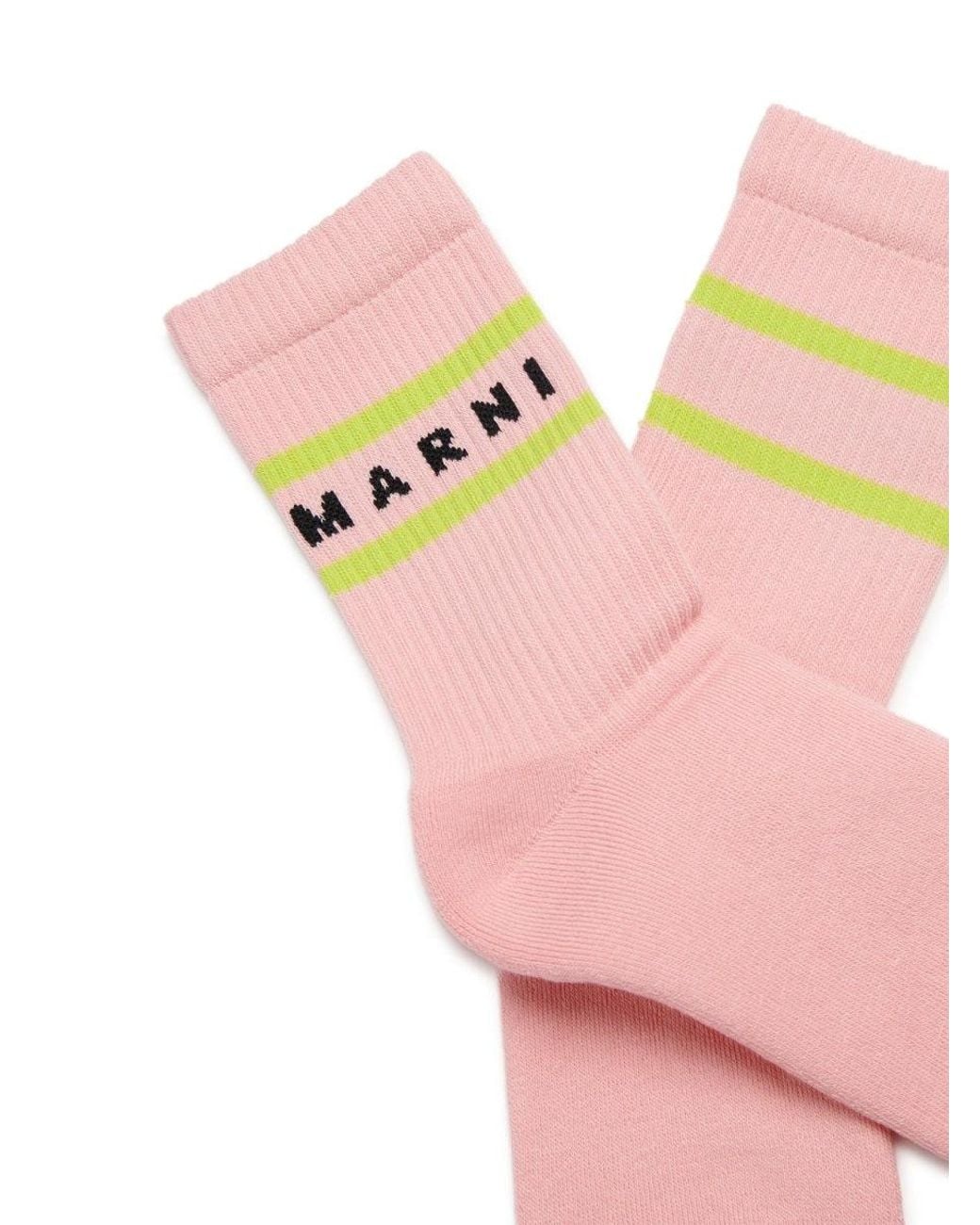Marni Pink Socks With Logo