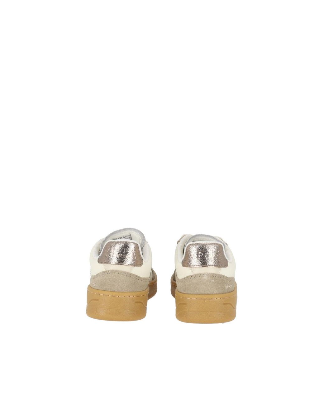 Veja White Bronze V-90 Suede Accent Low-Top Sneakers