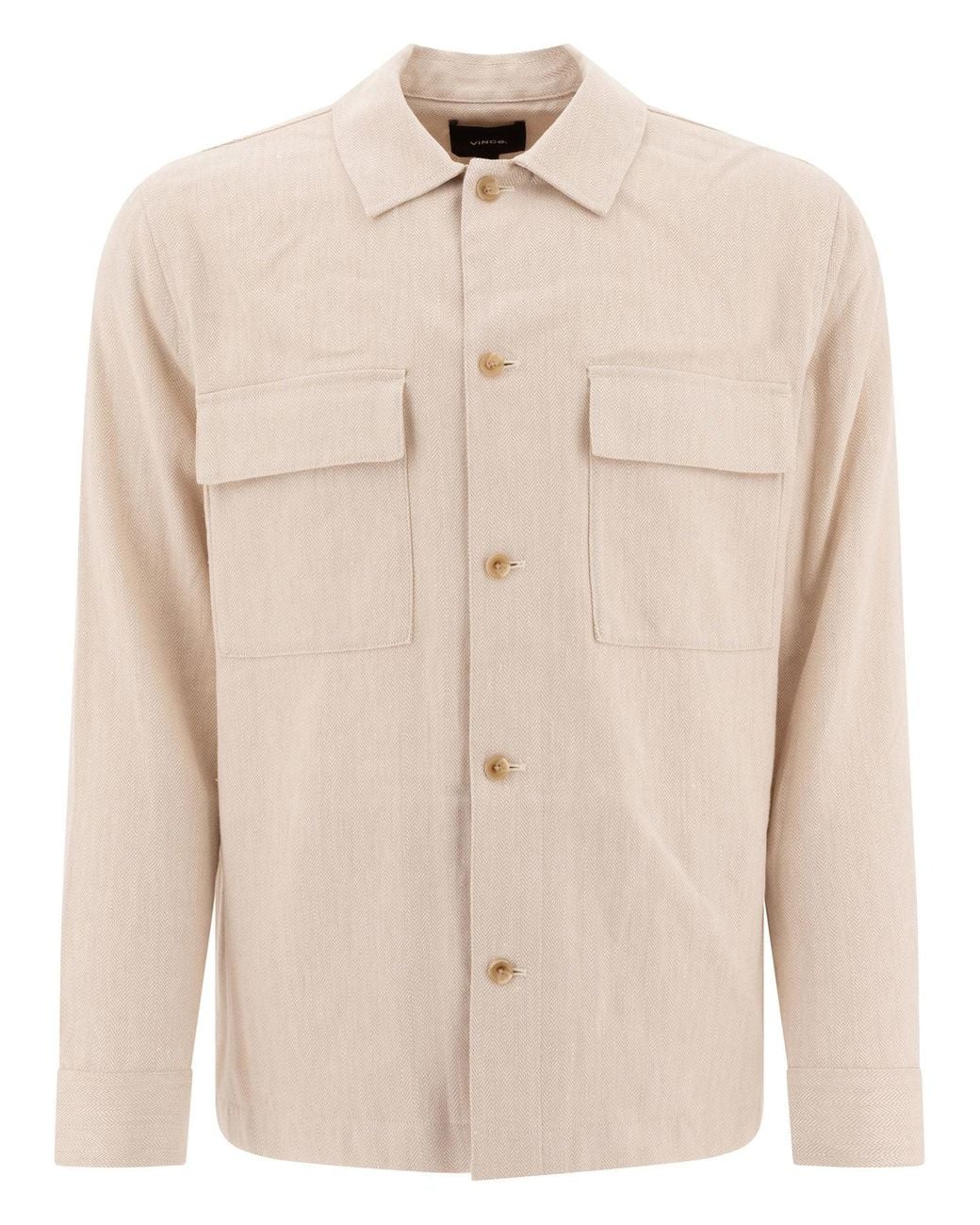 Vince Natural Linen Overshirt Jackets And Coats for men