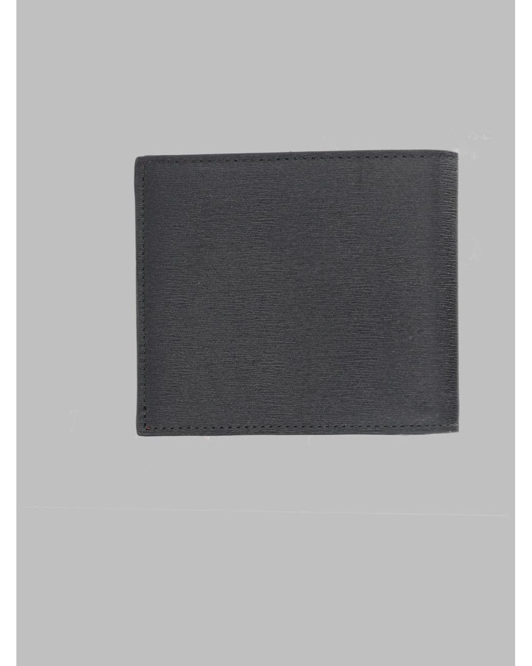 Paul Smith Gray Bi-Fold Leather Wallet Cow & Purses for men