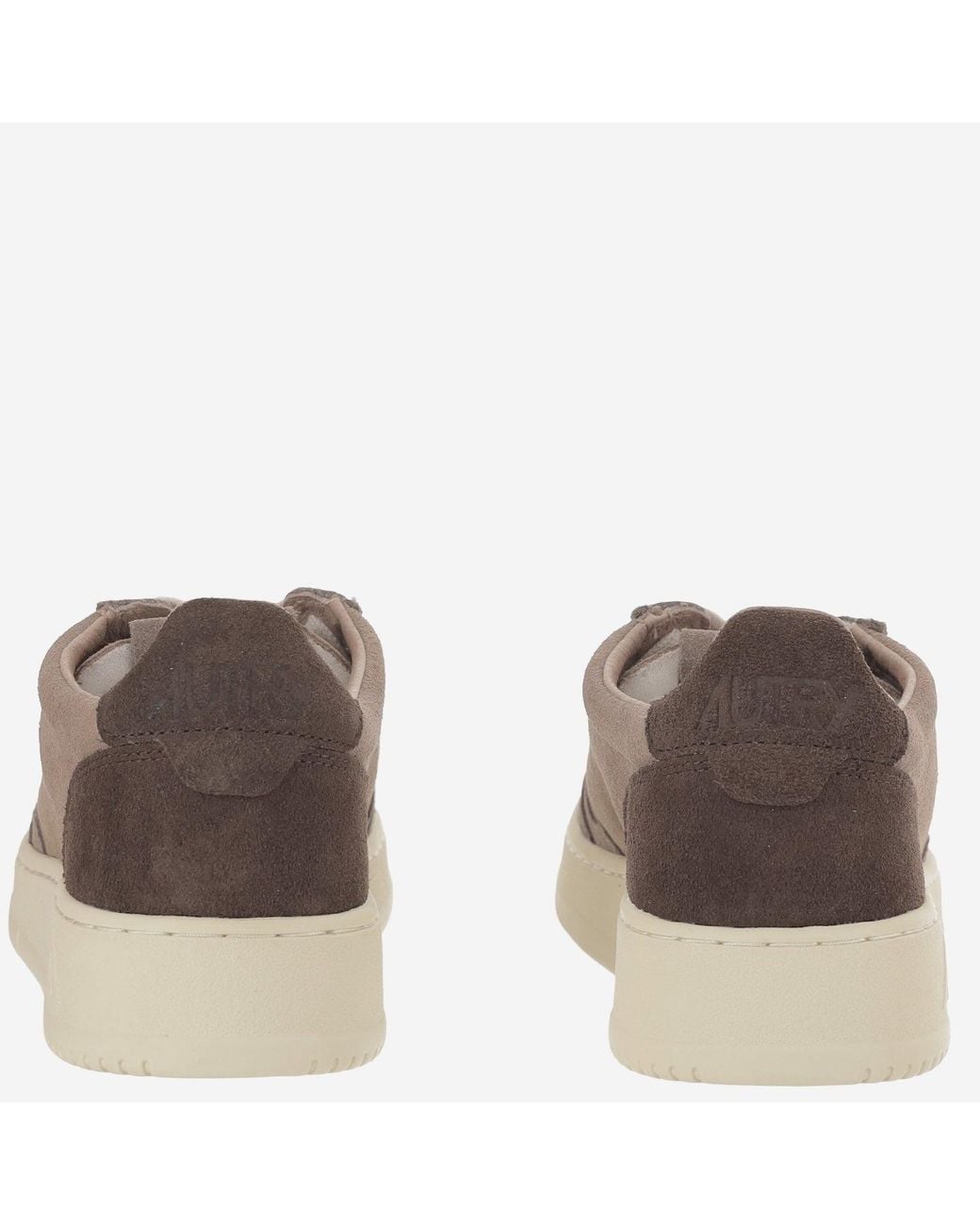 Autry Gray Suede Medalist Low Sneakers With Contrast Heel Tab