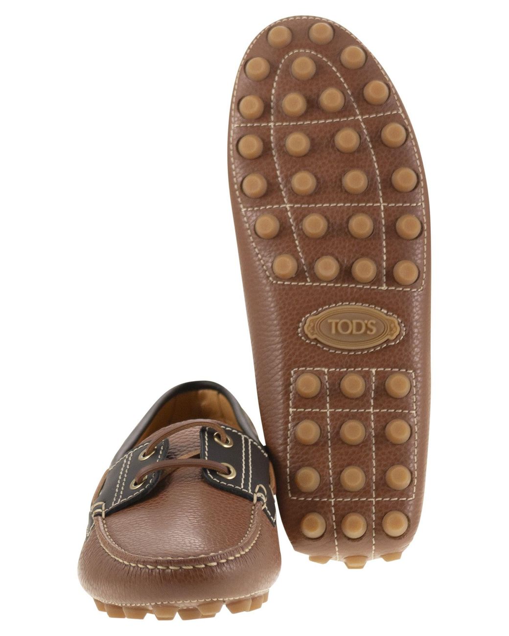 Tod's Brown Leather Boat Bubble Grommet