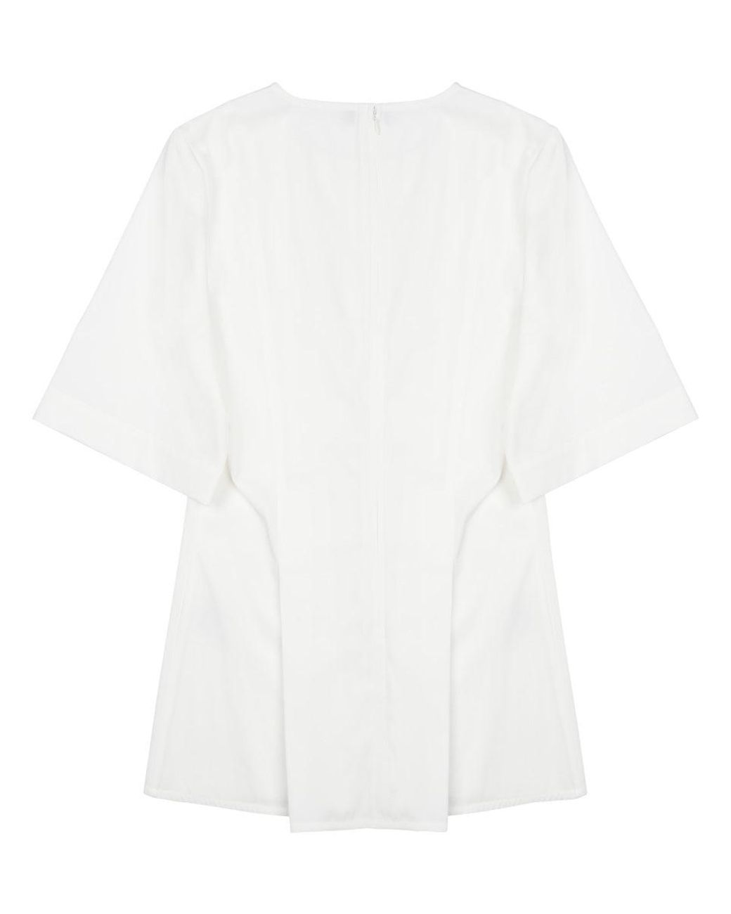 Totême  White Pleated V Neck Top