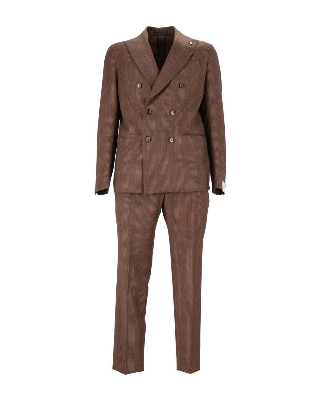 L.b.m. 1911 Brown Drop S Checkered Blazer