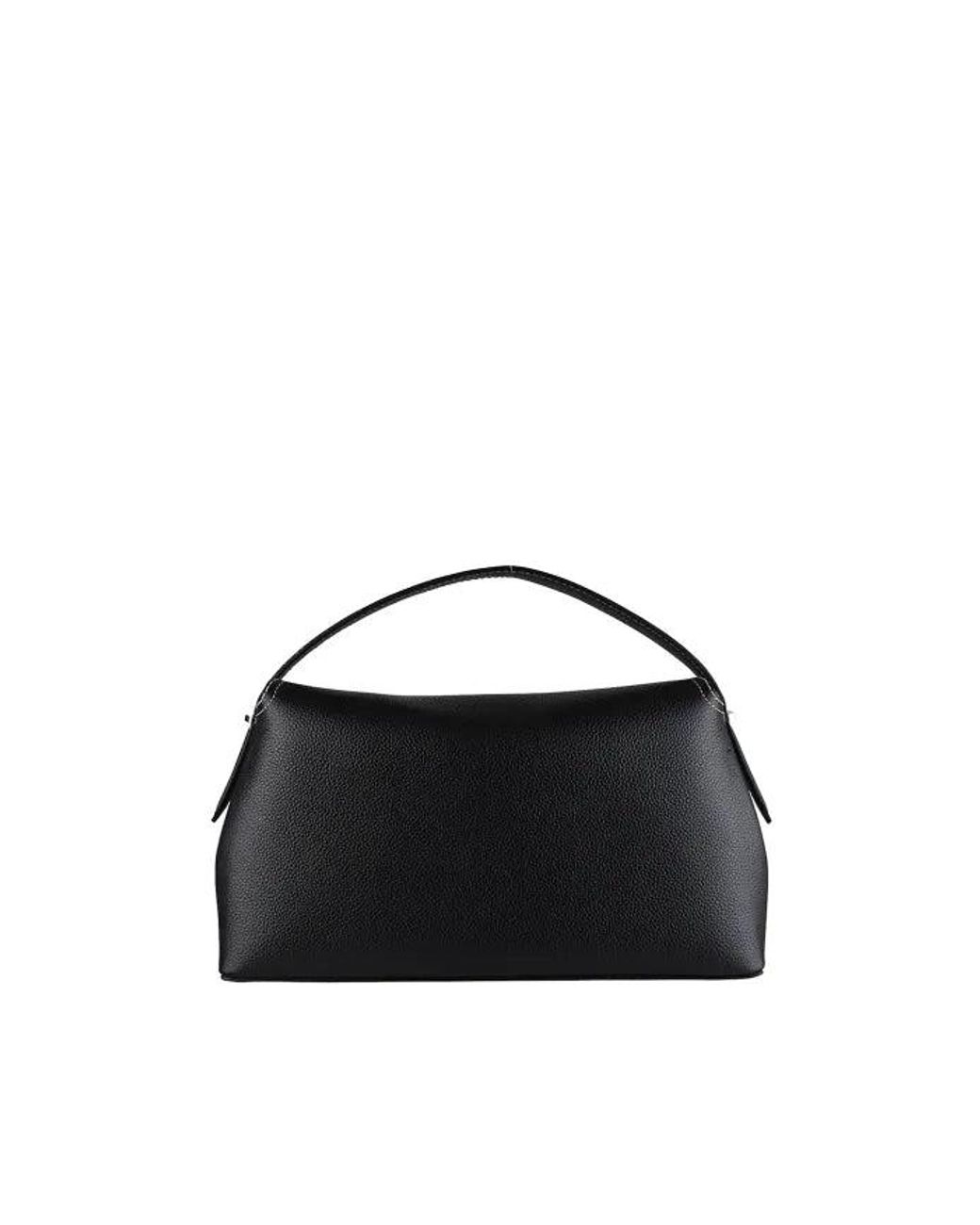Totême Black T Lock Top Handle Bag