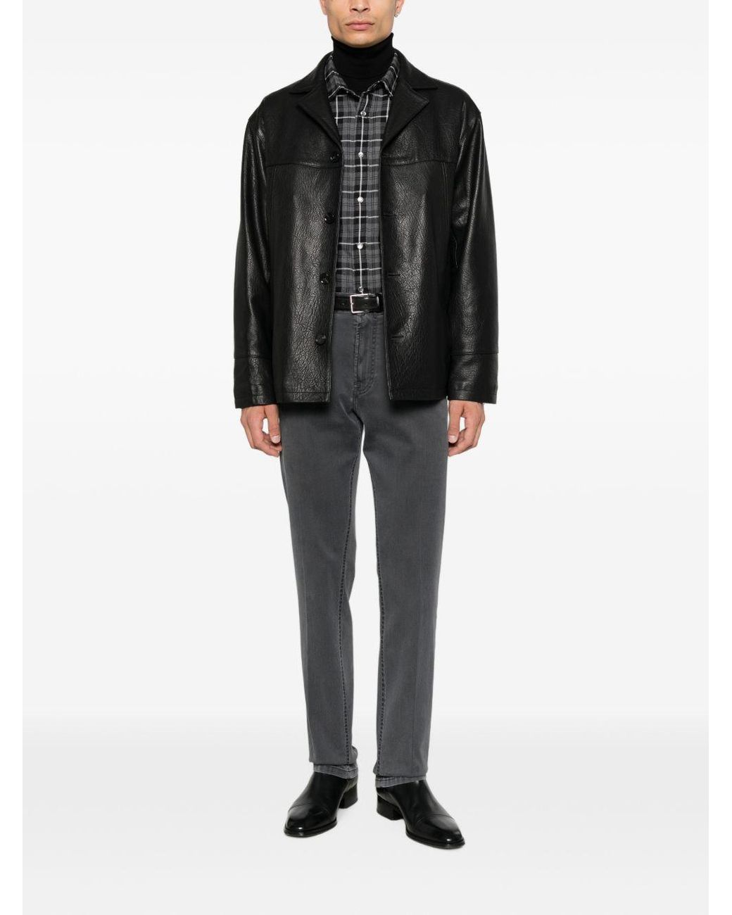Tom Ford Gray Checked Cotton Shirt for men