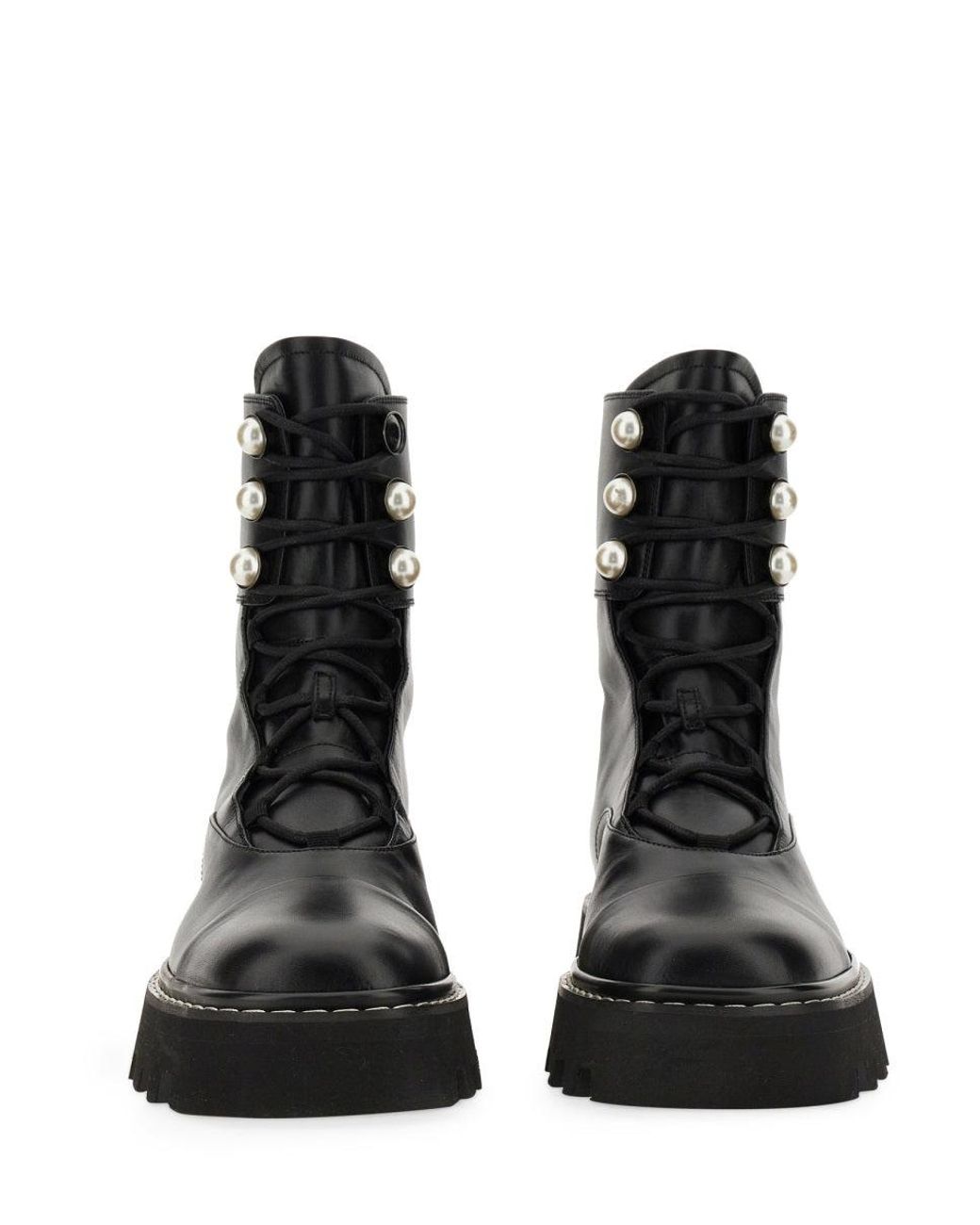 Nicholas Kirkwood Black Pearlogy Combat Boots