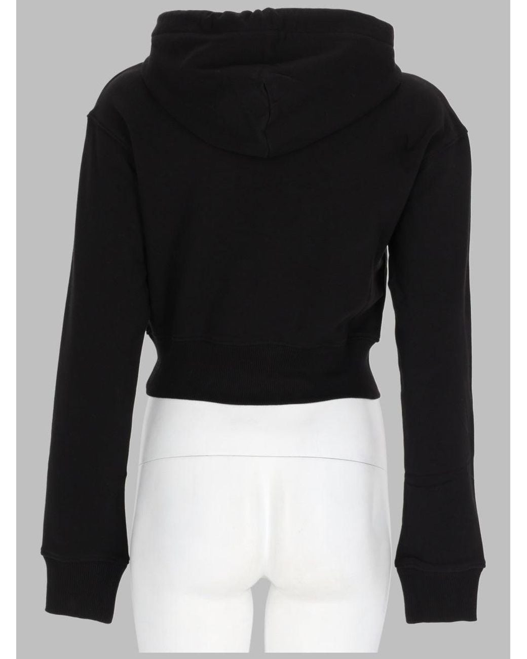 Versace Jeans Couture Black Cropped Graphic Hoodie