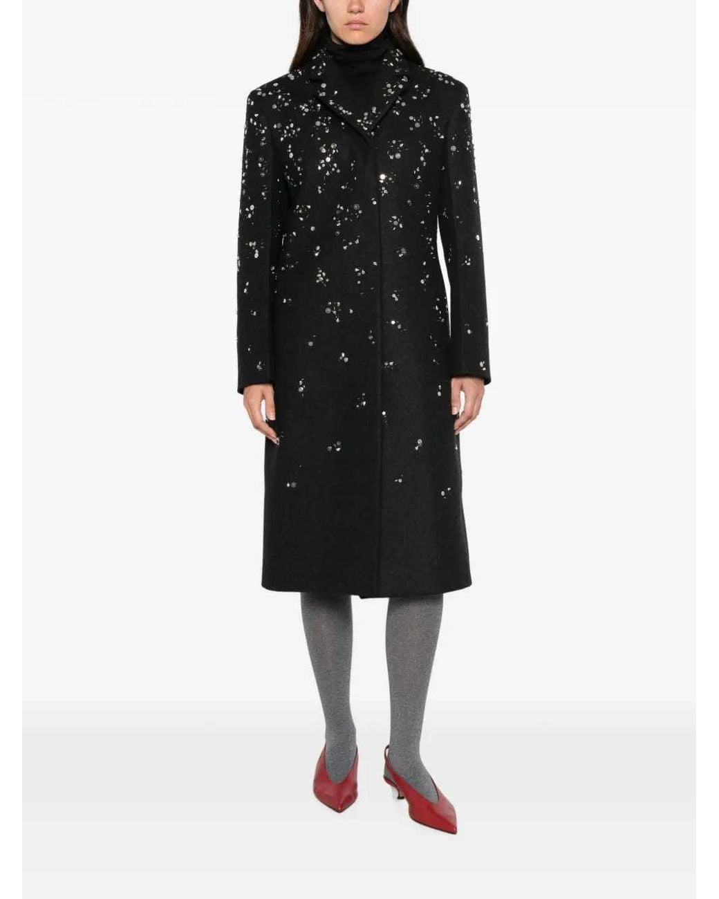 Jil Sander Black Belted Wool Coat