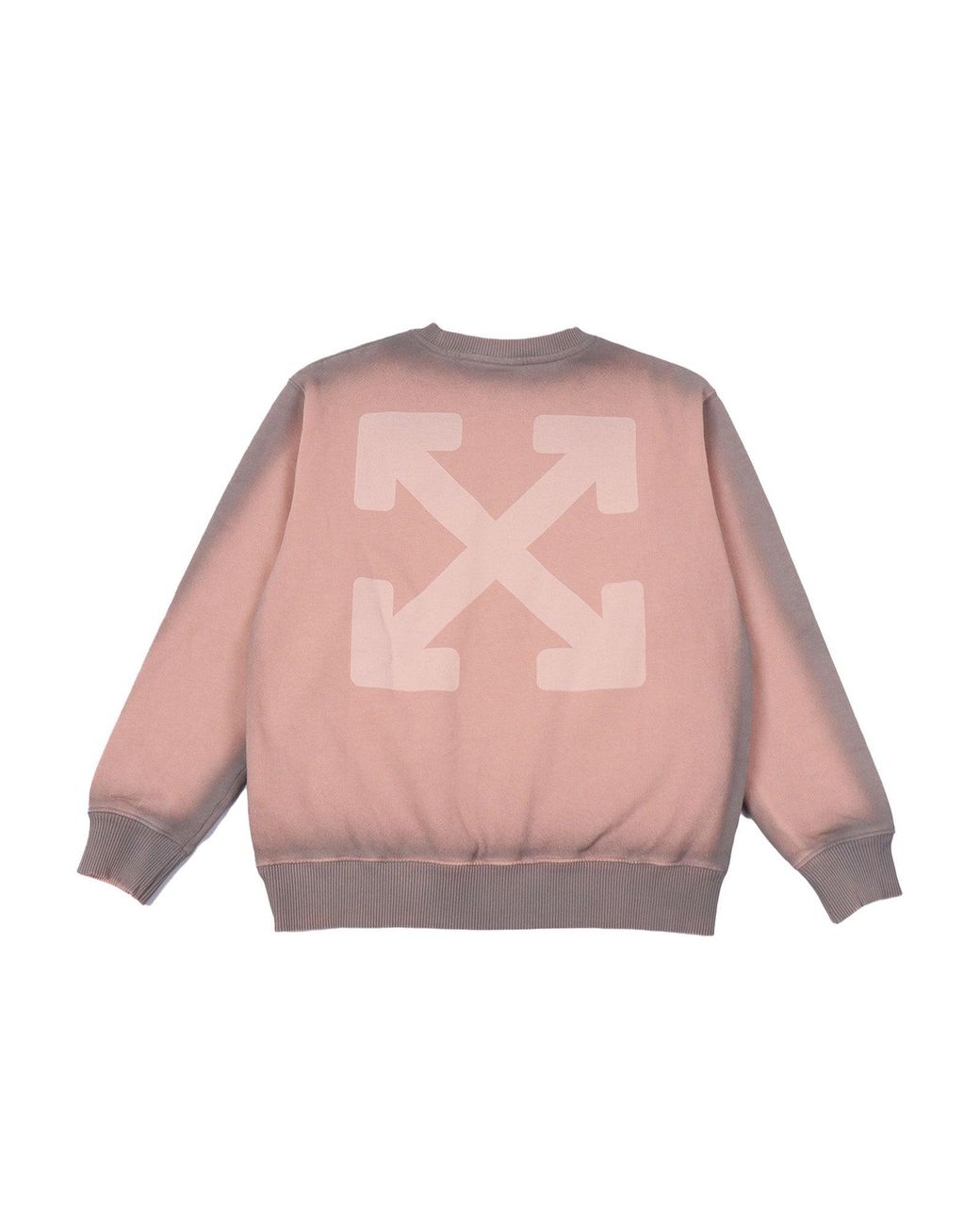 Off-White c/o Virgil Abloh Pink Garment Dyed Spray Crew Rose Soft
