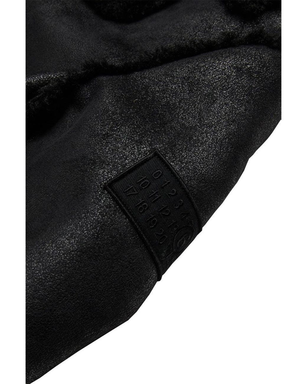 MM6 by Maison Margiela Black Shearling-Type Jacket With Teddy Details