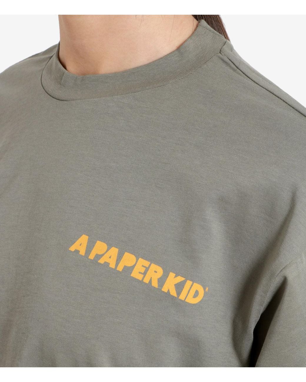 A PAPER KID Gray T Shirts And Polos