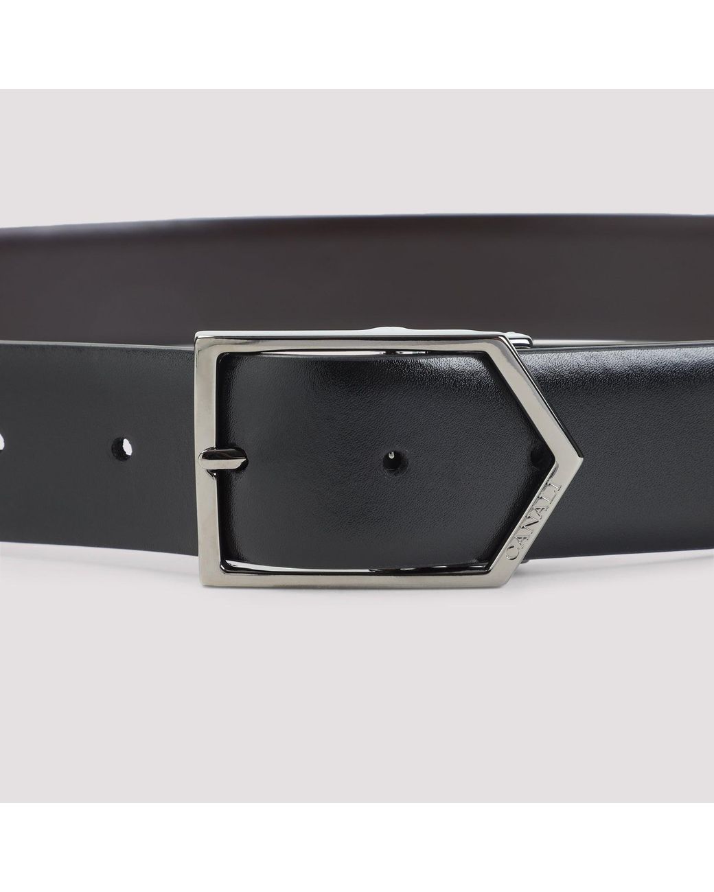 Canali Accessoires ,Zwart ,Leer Omkeerbare Zwarte Leren Riem in het Black voor heren
