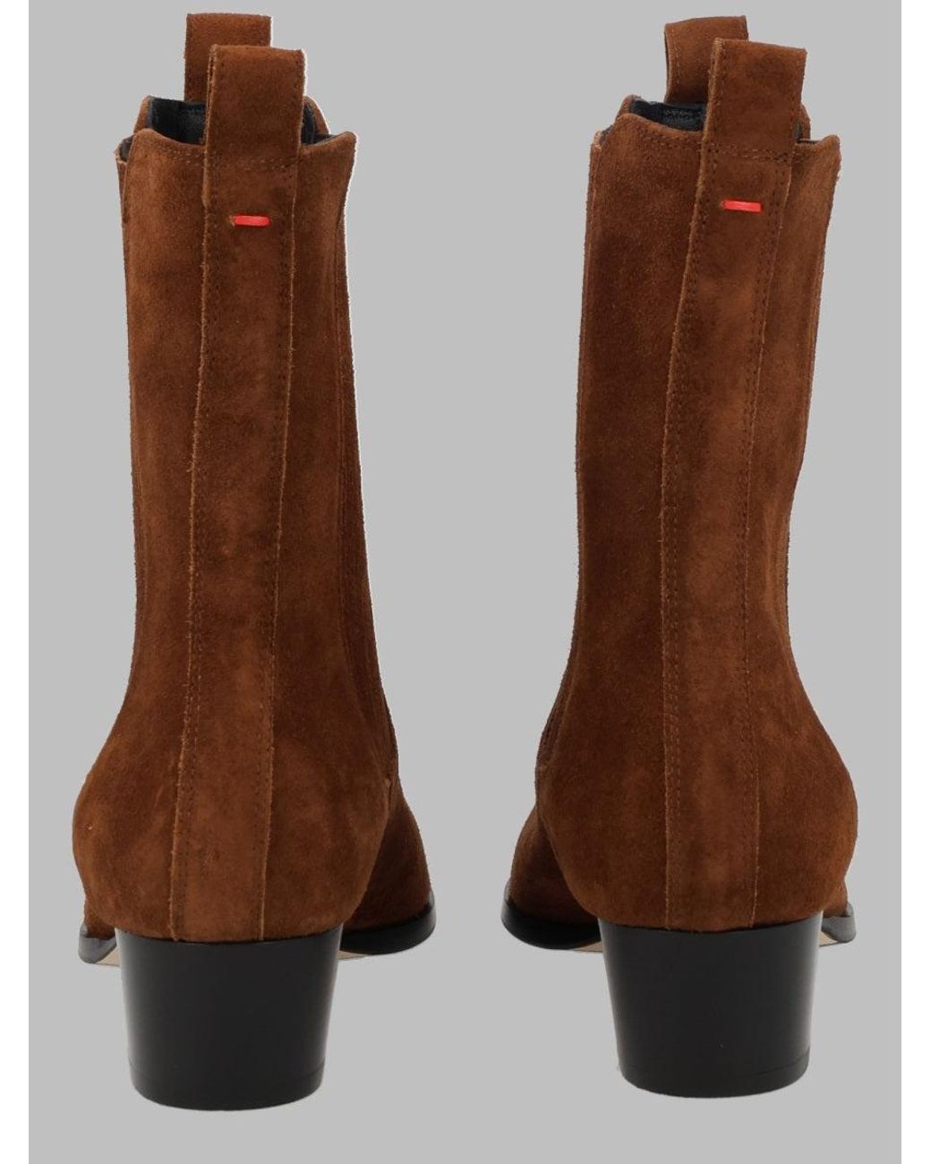 Aeyde Brown 100% Cow Suede Leather Boots