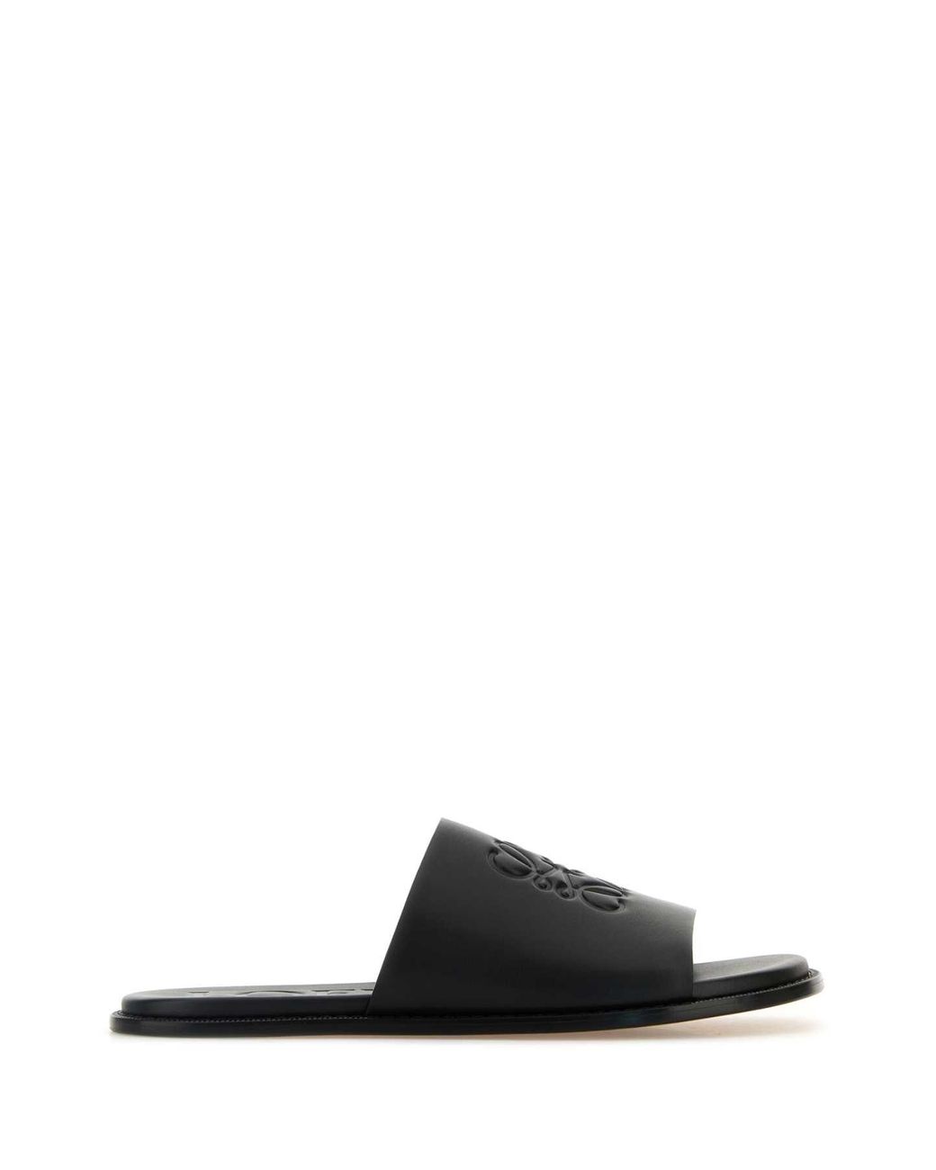 Loewe Black Leather Paula S Ibiza Flex Slippers