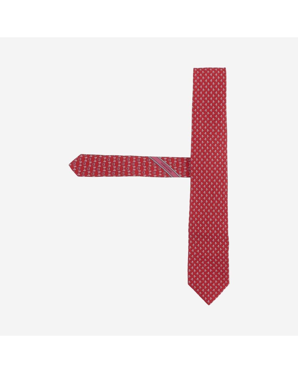 Ferragamo Red Silk Tie Ties & Bow for men