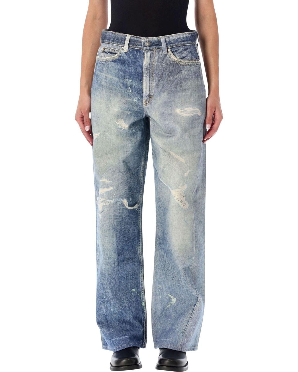Our Legacy Blue High-Rise Relaxed Straight-Leg Jeans