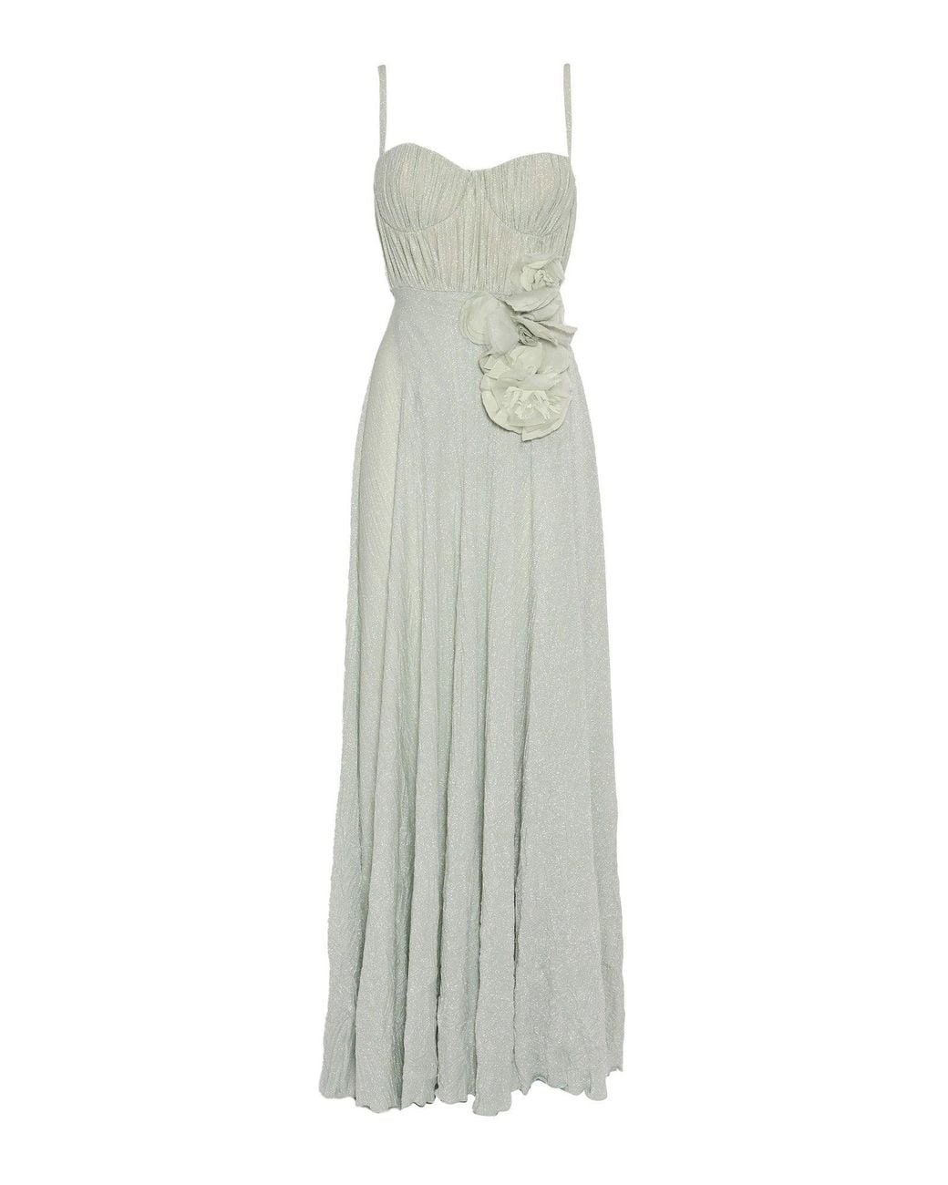 Elisabetta Franchi White Sweetheart Maxi Dress