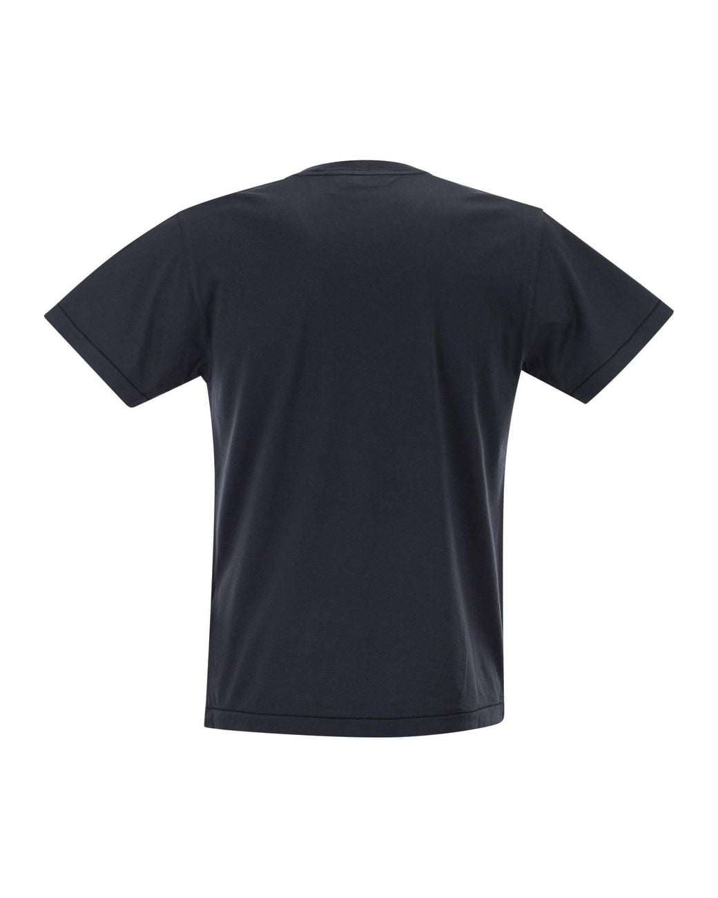 Stone Island Blue Slim Fit T-Shirt With Compass Patch for men