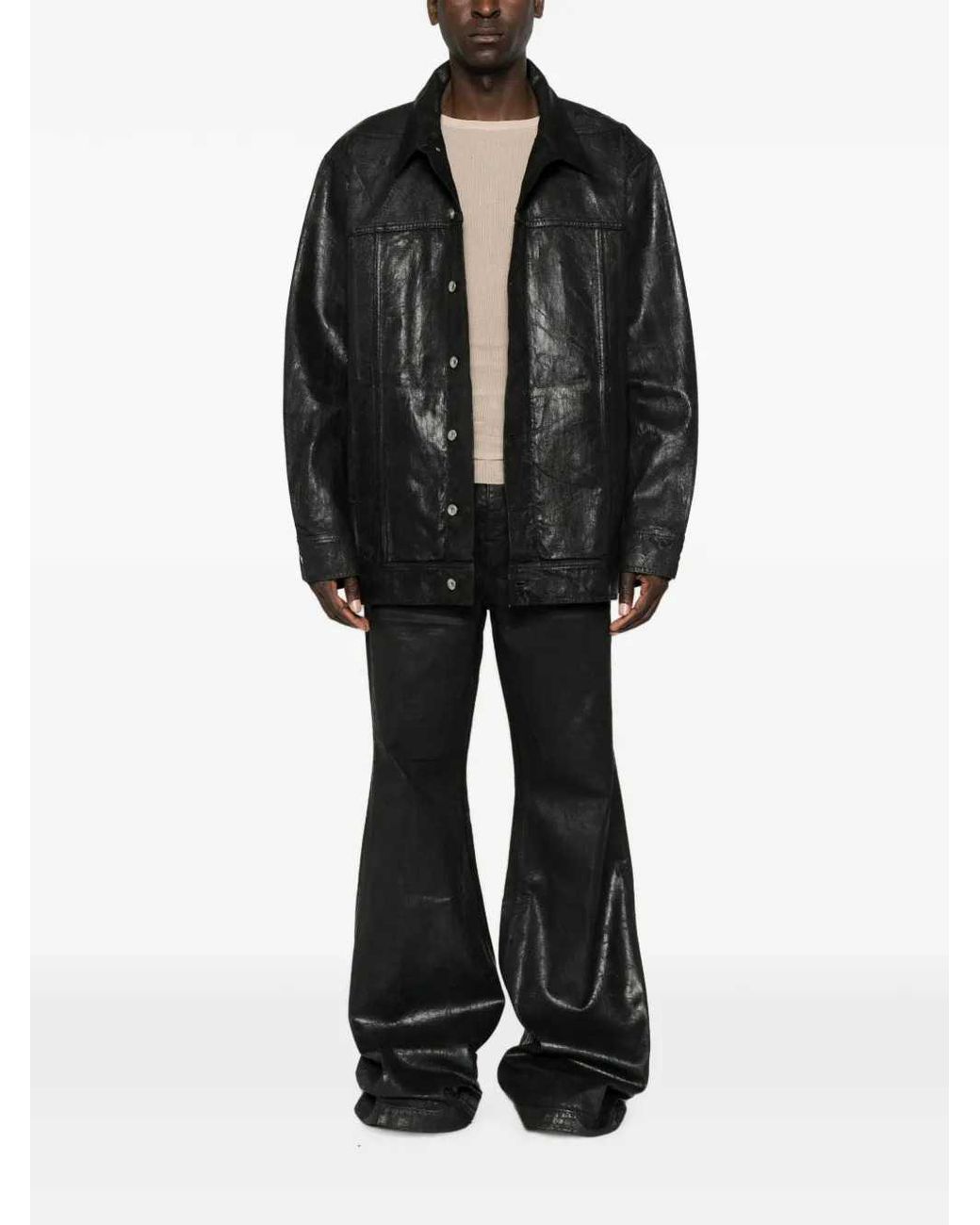Rick Owens Black Drkshdw Button-Up Denim Jacket for men