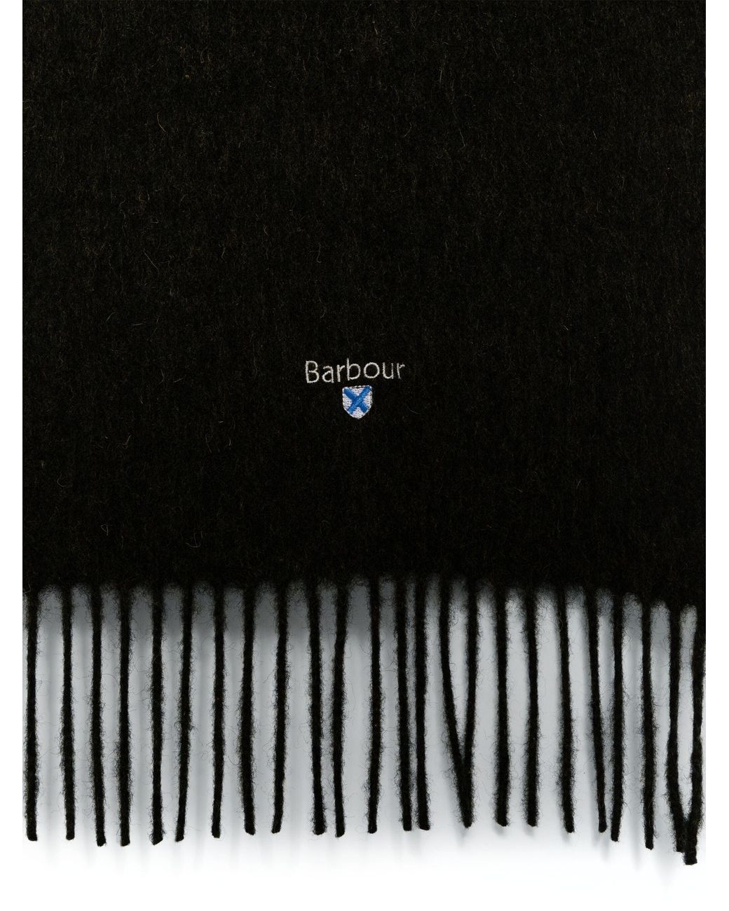 Barbour Black Plain Lambswool Scarf