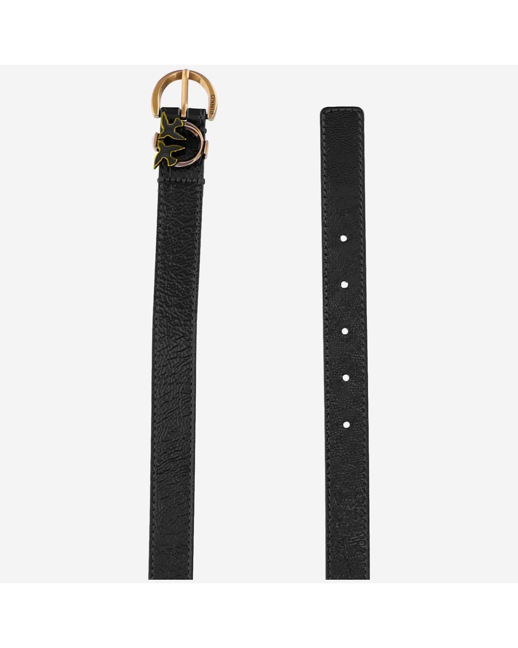 Pinko Black Leather Belt With Logo