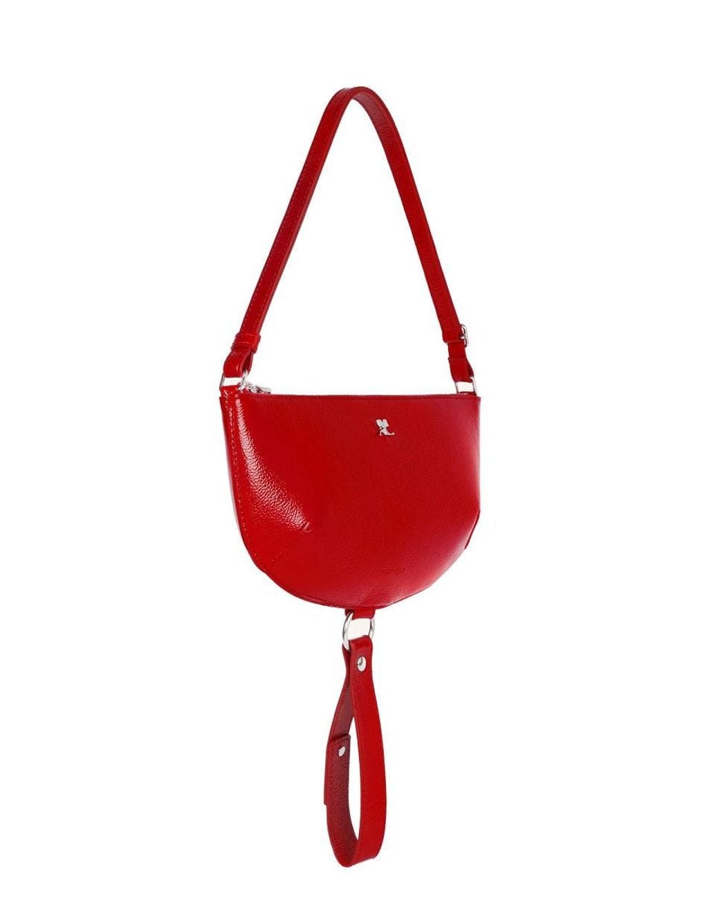 Courreges Red Holy Eclipse Leather Bag