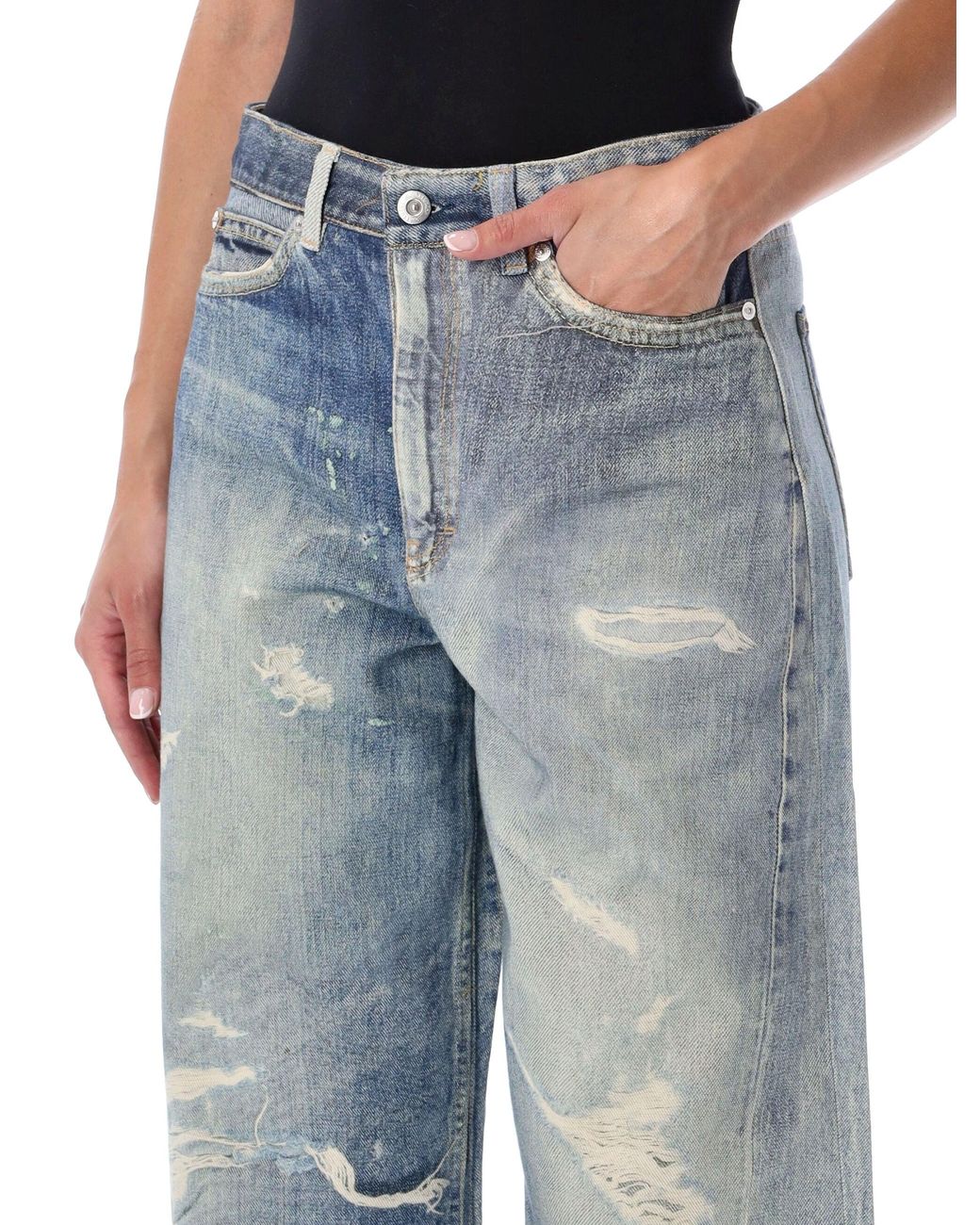 Our Legacy Blue High-Rise Relaxed Straight-Leg Jeans